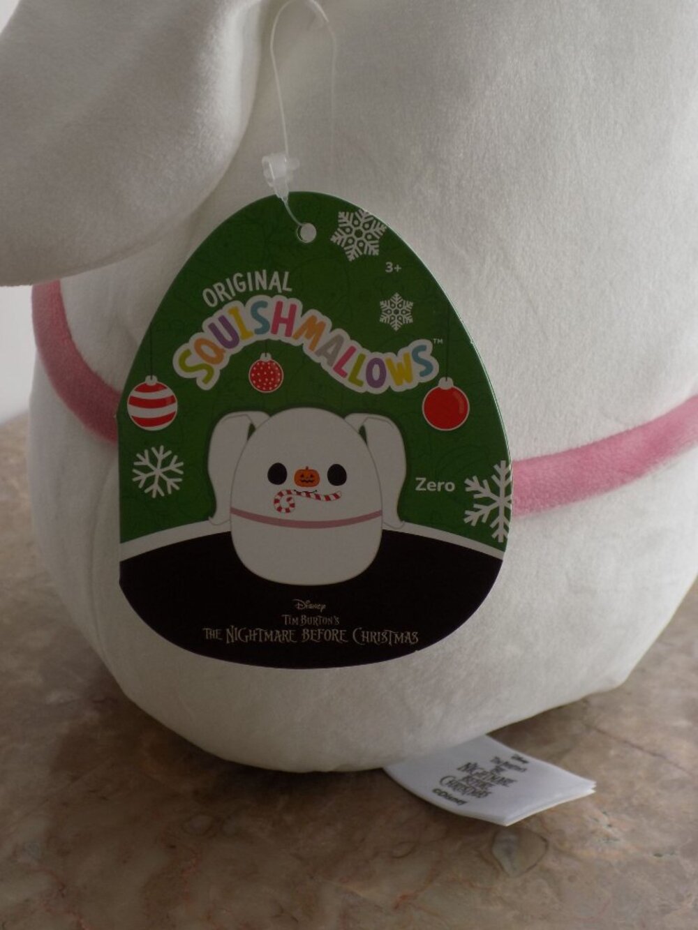 Squishmallows 8" Nightmare Before Christmas Zero with Candy Cane - Picture 5 of 7